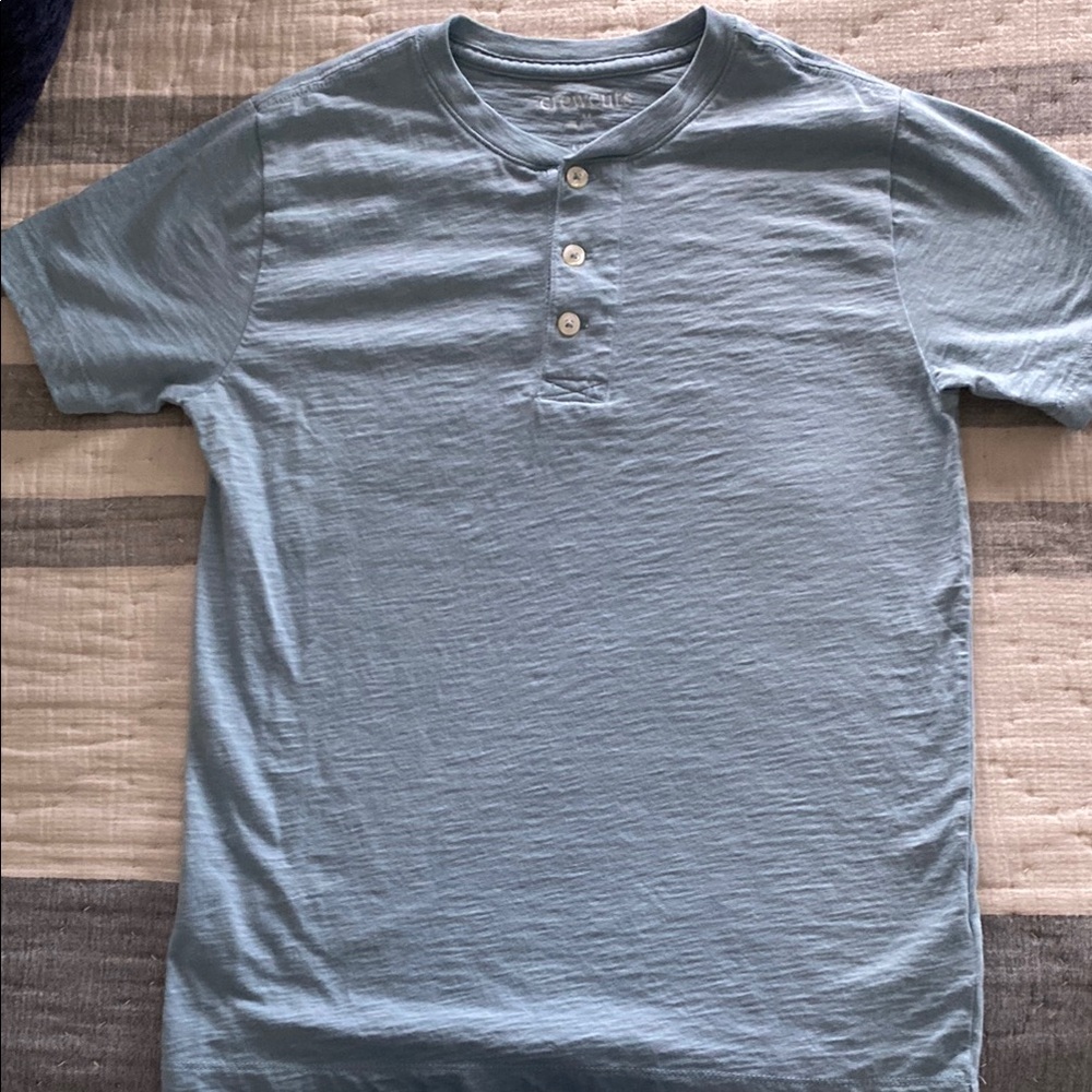 J Crew Crewcuts Blue Short Sleeve Henley Tee